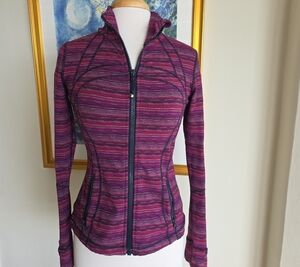 lululemon athletica Striped Pink and Black Define Jacket